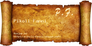 Pikoli Fanni névjegykártya
